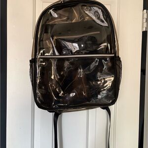 Clear Black Trim Stadium Approved Backpack PVC Transparent School Bag